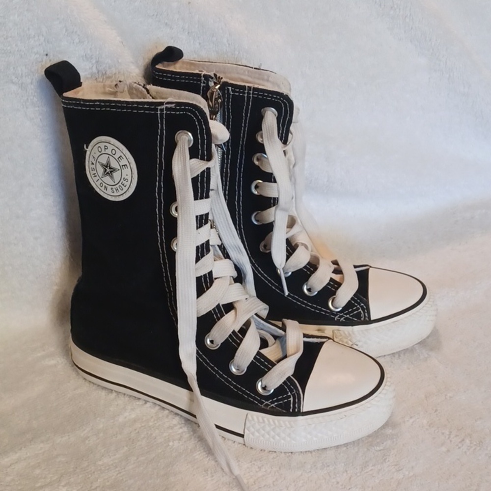 Opoee fashion shoes high tops black and white size 31